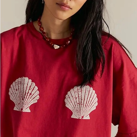 NWT Free People Shell Graphic Tee - Picture 3 of 6